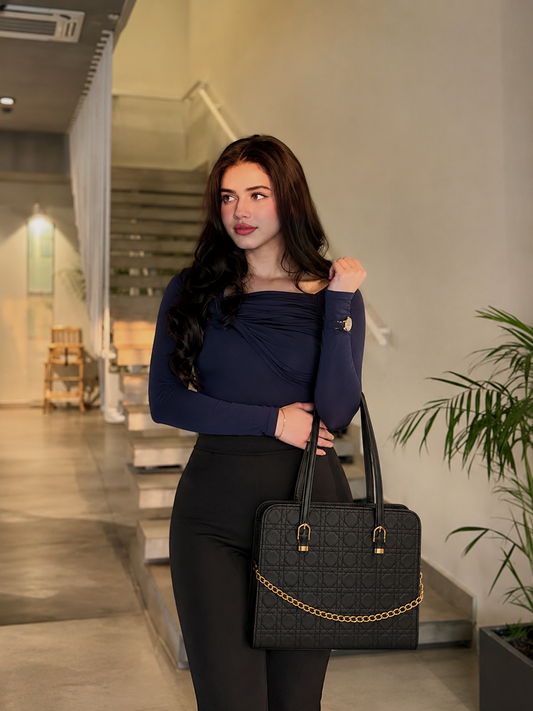 Majestic Chain Tote - Classic Black