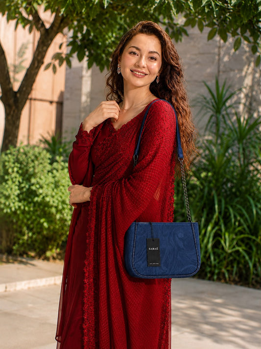 Sabaé Marble Charm Crossbody Bag – Navy Blue