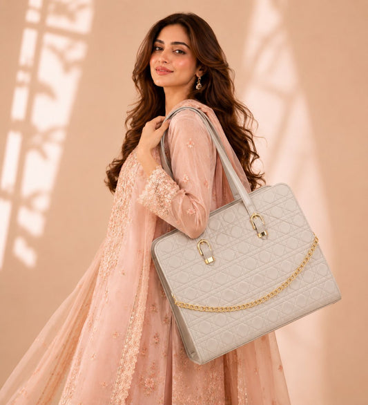 Majestic Chain Tote - Dove Grey