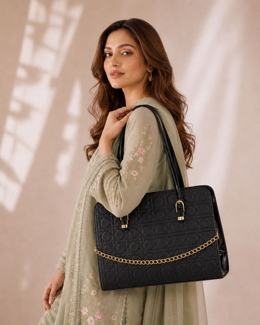 Majestic Chain Tote - Classic Black