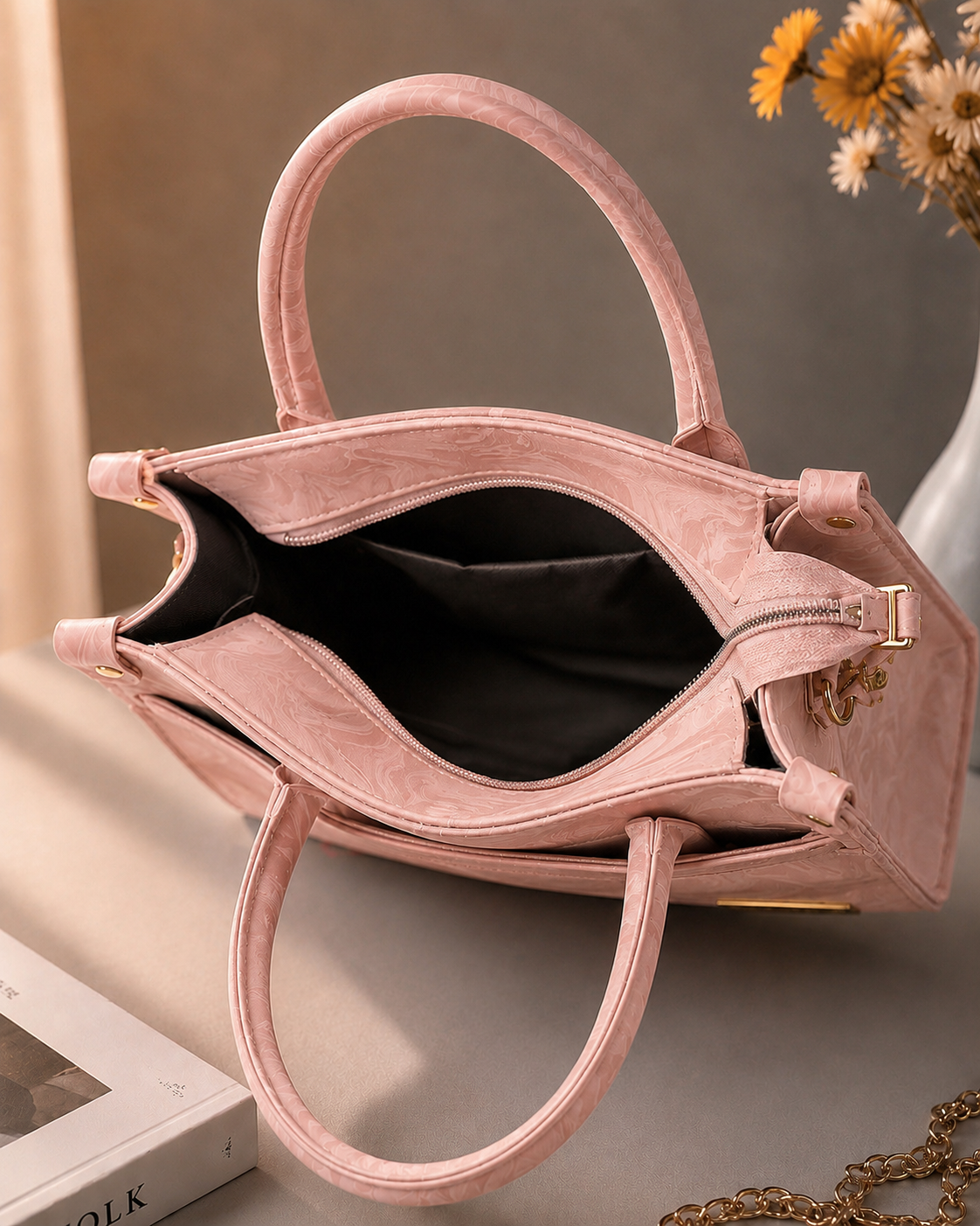 Sabaé Luxe Marble HandBag – Blush Pink