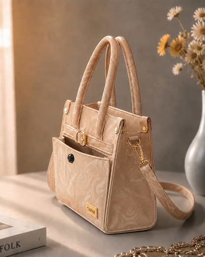 Sabaé Luxe Marble HandBag – Beige