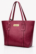 Elegant Croc-Embossed Tote Bag with Gold Logo Accent