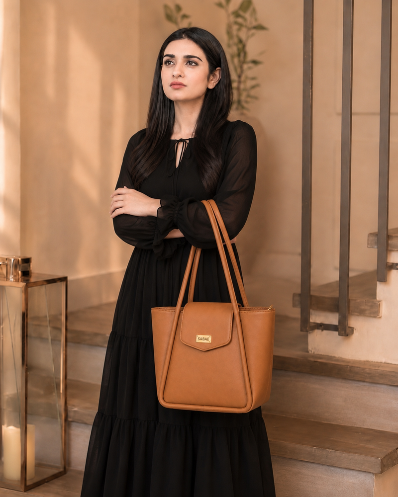 Sabaé Classic Tote Bag – Camel Brown