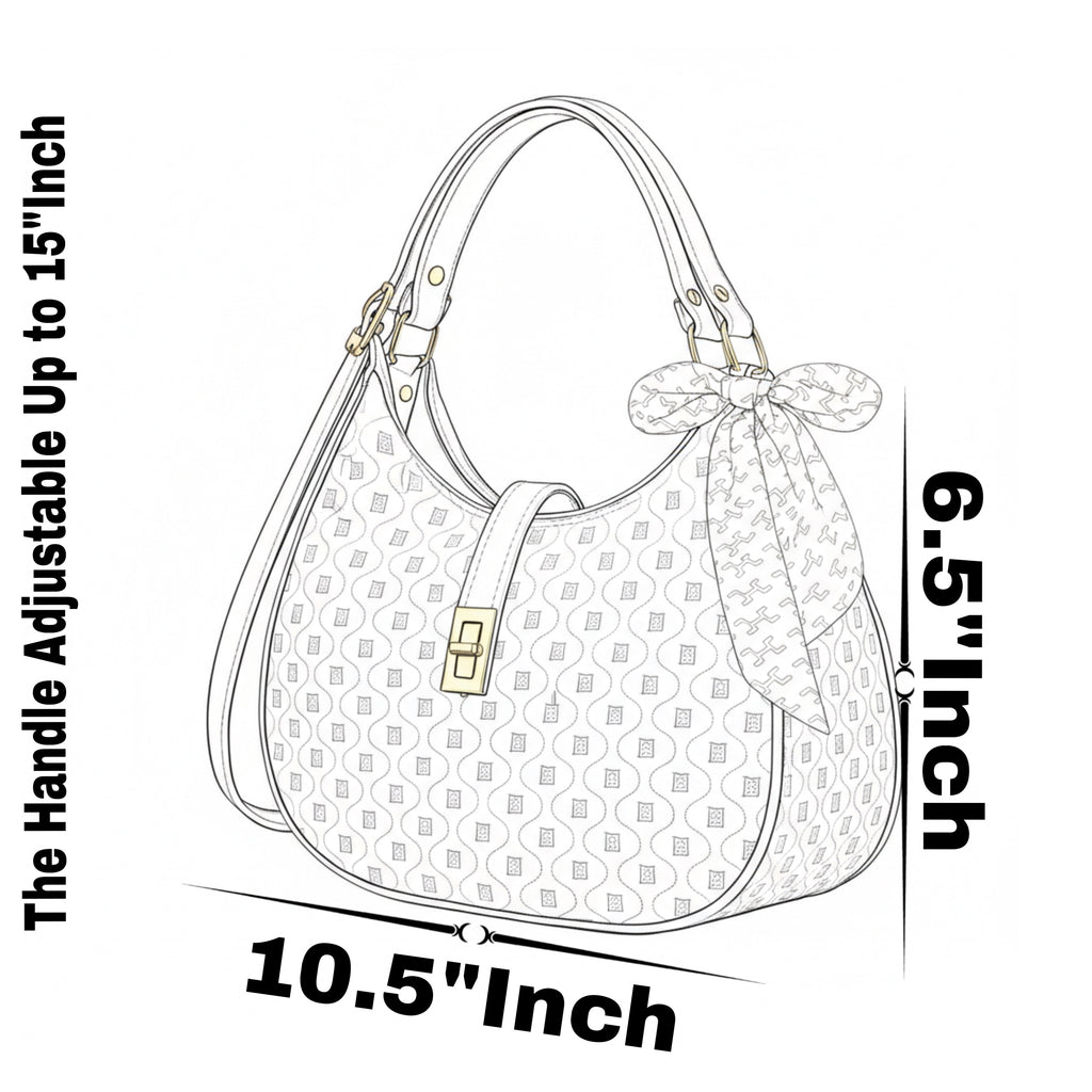 Elegant Camel Brown Moon Bag with Golden Accents and Stylish Scarf – The Ultimate Fashion Accessory