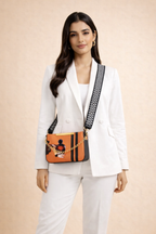 Poison Print Orange Trendy Canvas Bag