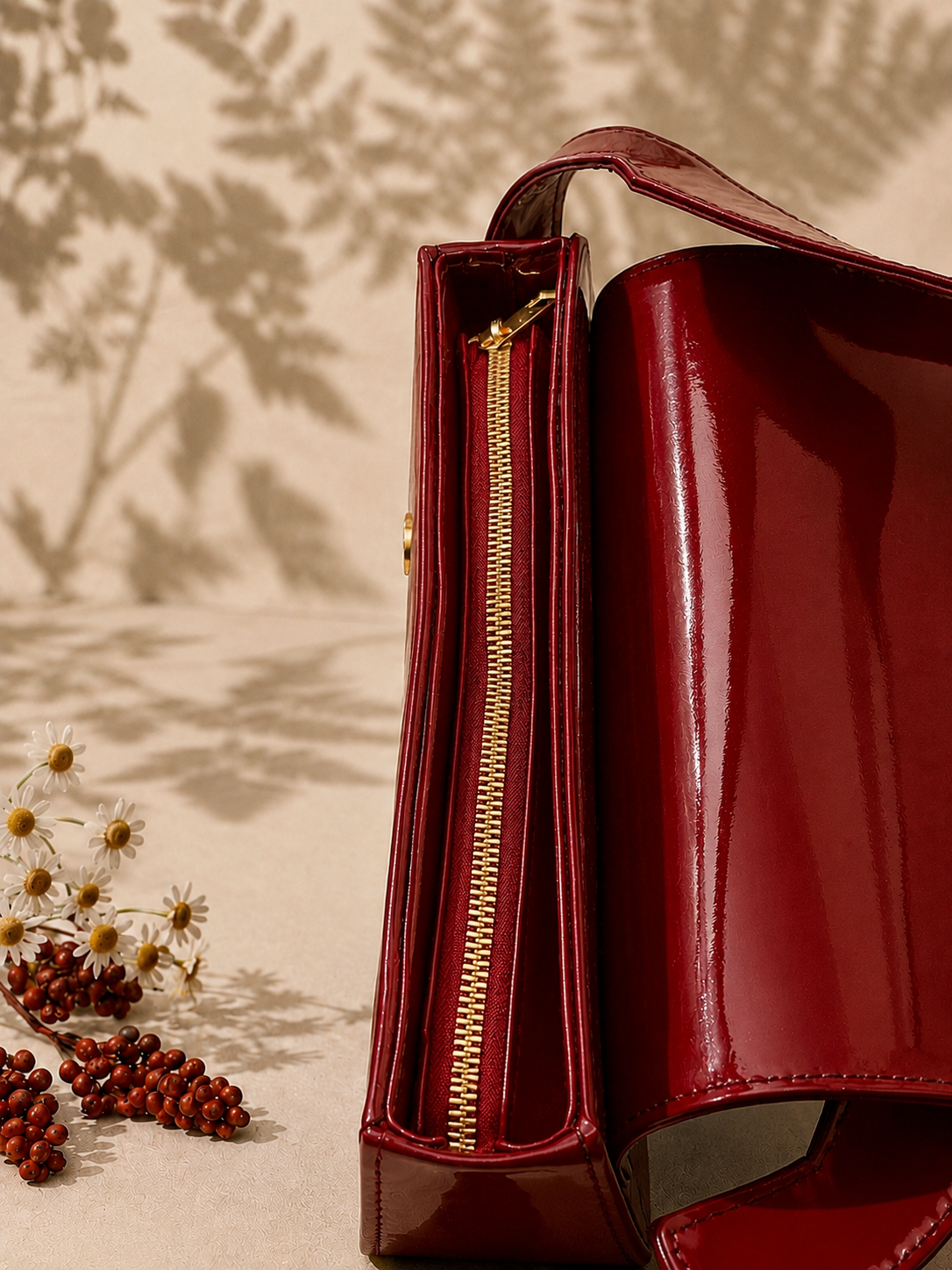 Cherry Charm Crossbody Bag – Maroon