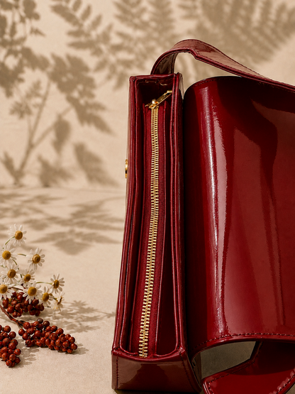 Cherry Charm Crossbody Bag – Maroon