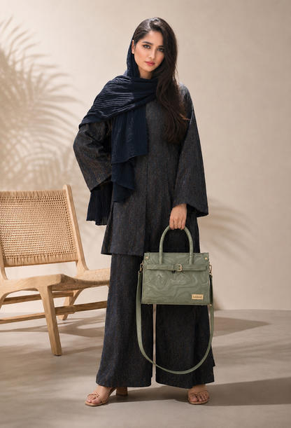 Sabaé Luxe Marble HandBag – Olive Green