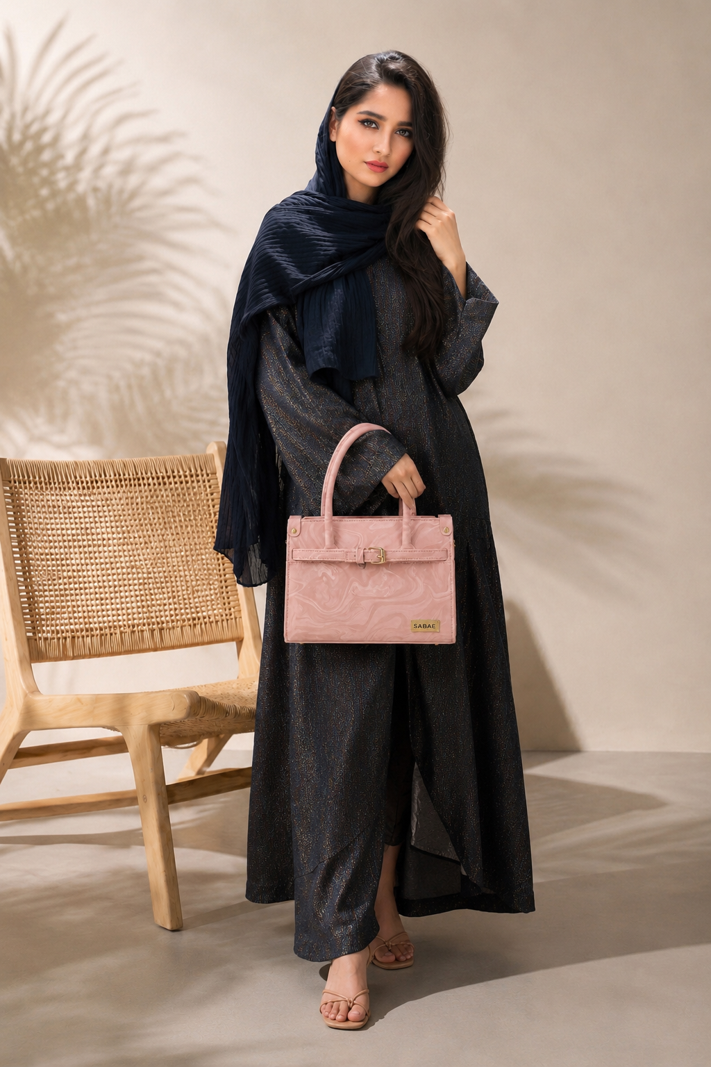 Sabaé Luxe Marble HandBag – Blush Pink