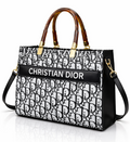 Luxury Christian Dior Printed Handbag with Stylish Handles and Strap
