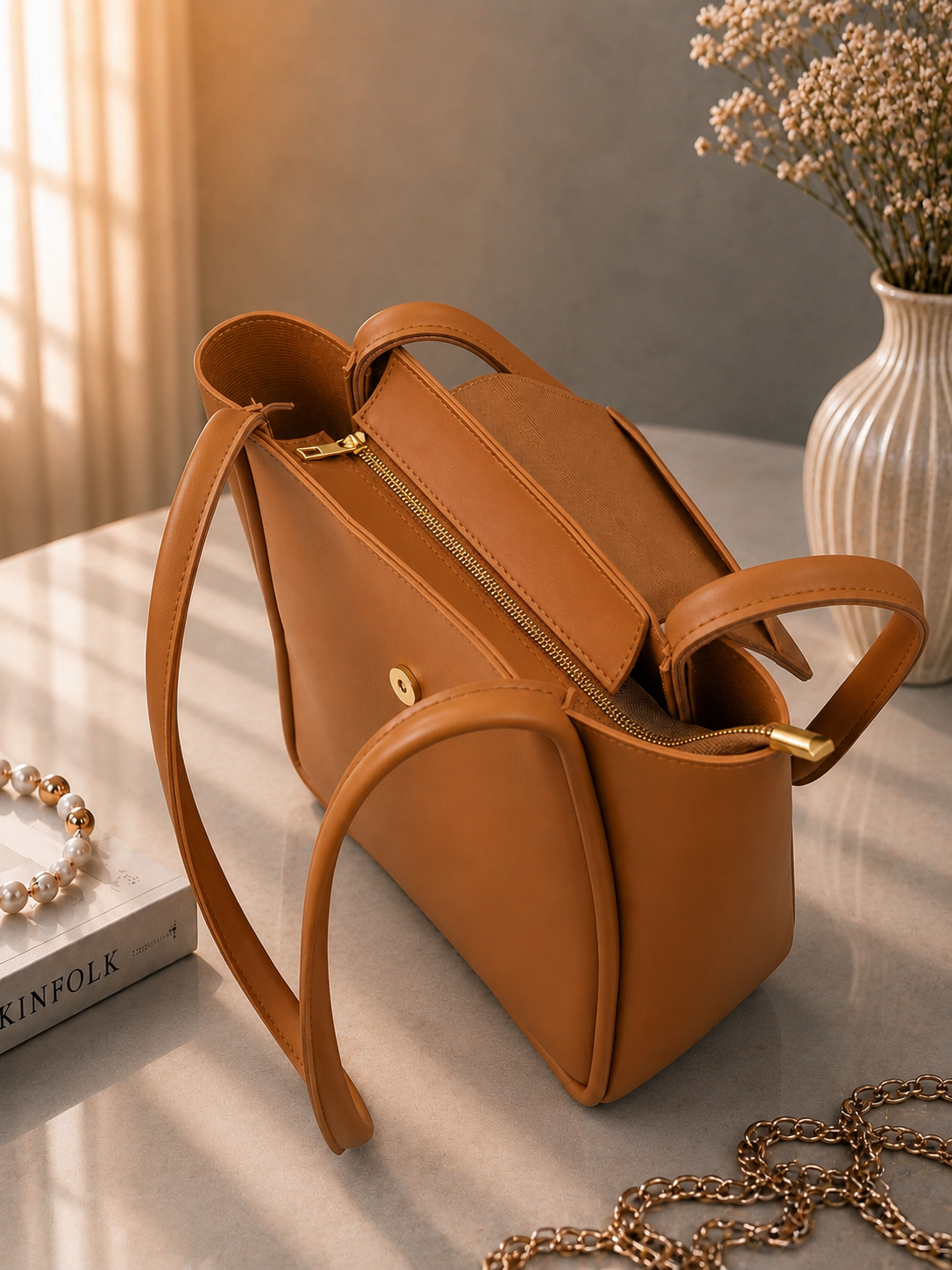 Sabaé Classic Tote Bag – Camel Brown