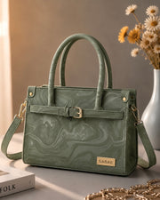 Sabaé Luxe Marble HandBag – Olive Green