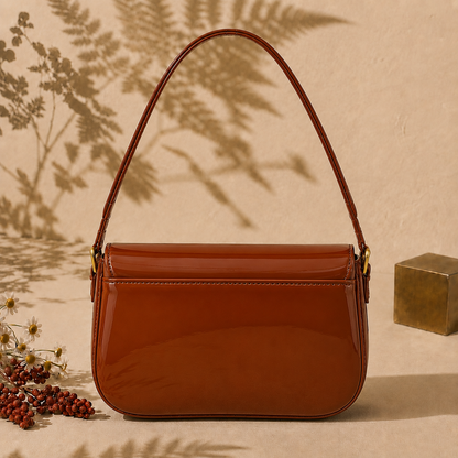 Cherry Charm Crossbody Bag – Brown