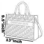 Luxury Christian Dior Printed Handbag with Stylish Handles and Strap