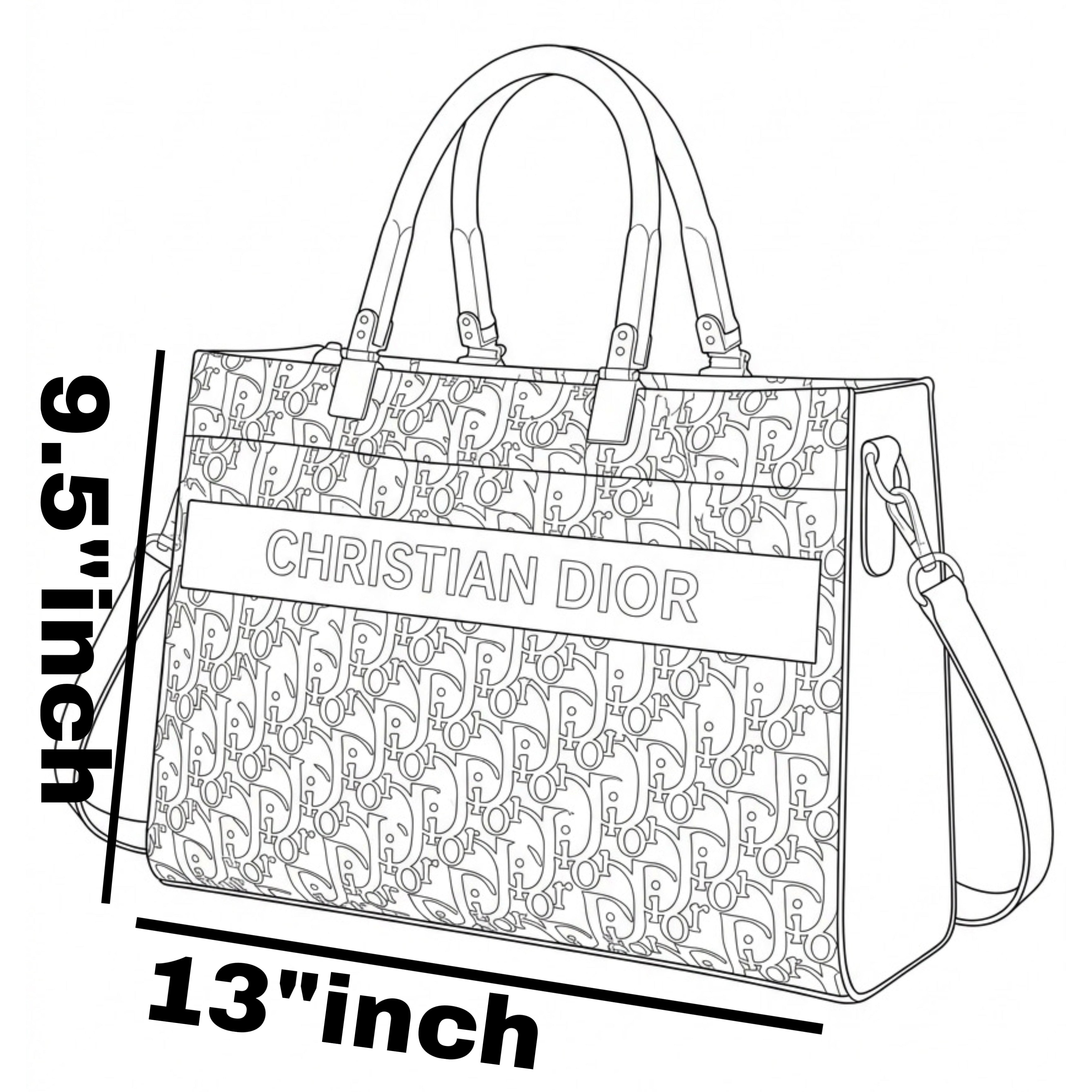 Luxury Christian Dior Printed Handbag with Stylish Handles and Strap