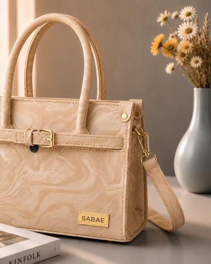 Sabaé Luxe Marble HandBag – Beige