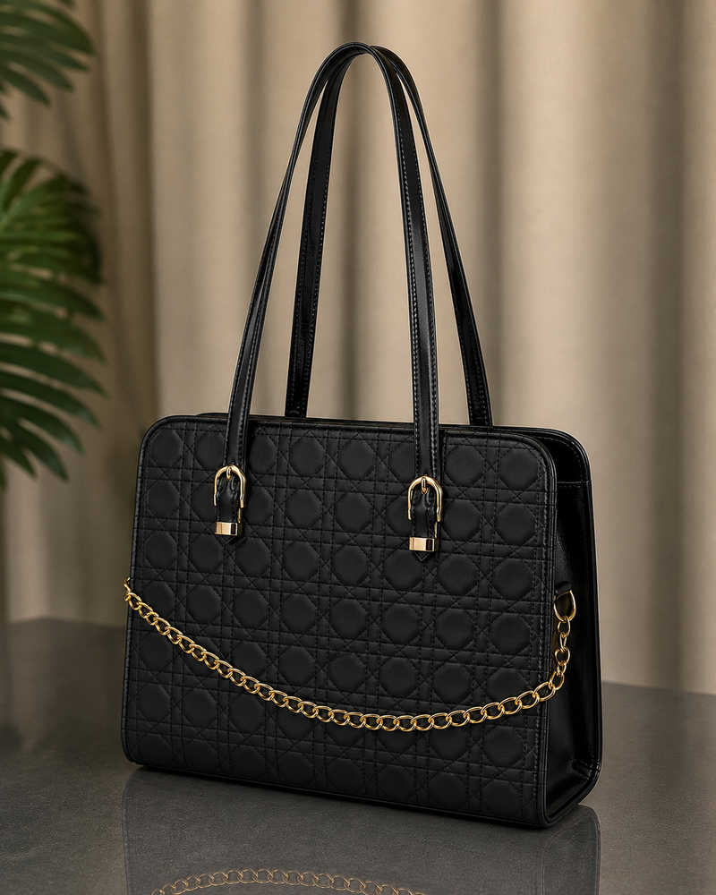 Majestic Chain Tote - Classic Black