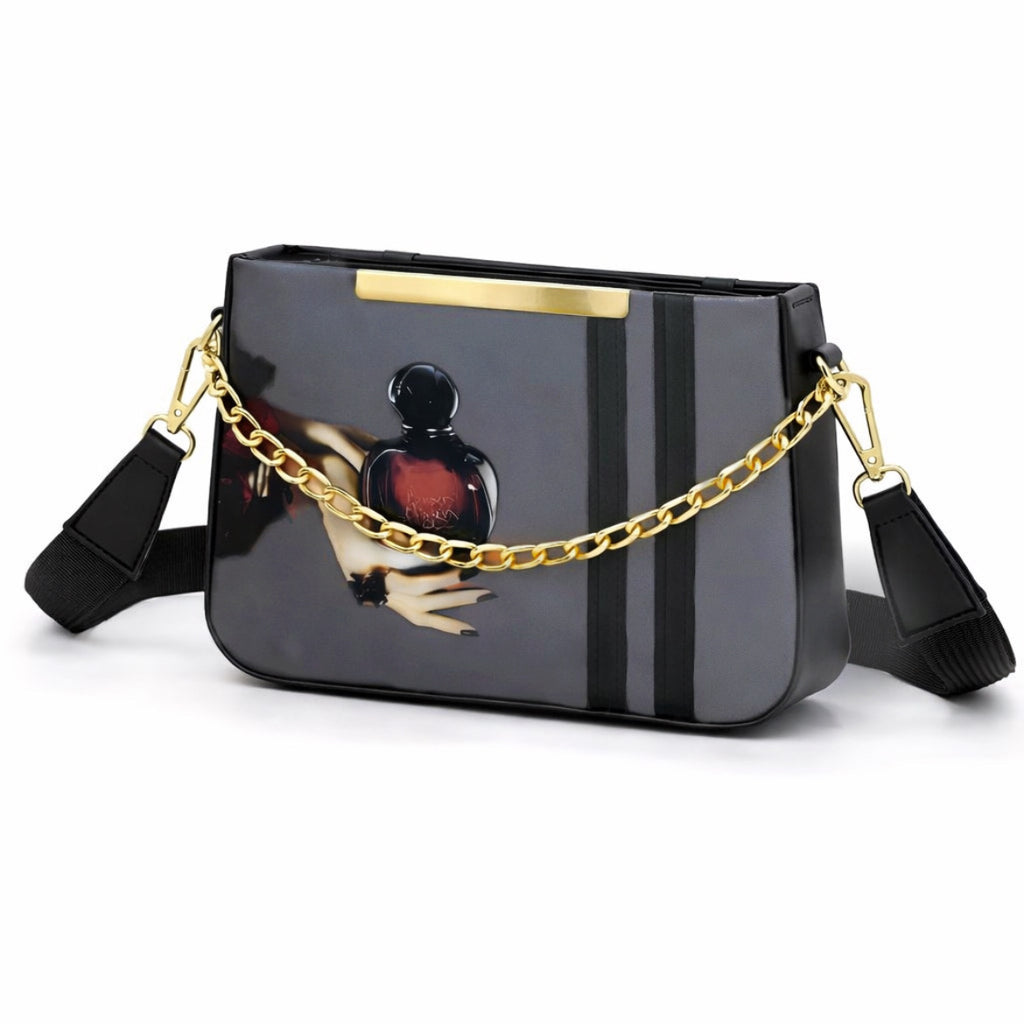 Poison Print Gray Trendy Canvas Bag