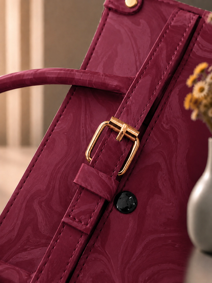 Sabaé Luxe Marble HandBag – Maroon