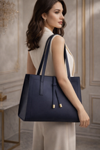 Sleek and Stylish Tote Shoulder Bag with Drawstring Closure