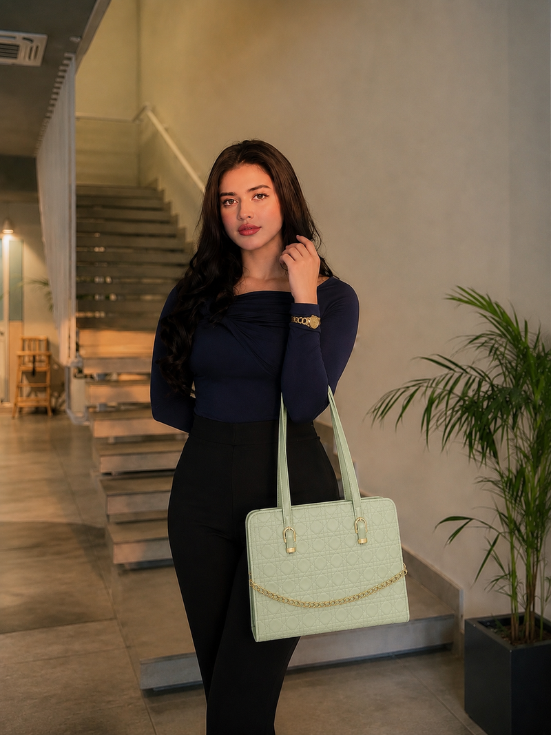 Majestic Chain Tote - Mint Green