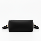 Black and Gray Handbag with Vintage Perfume Design – A Fashionable Statement Piece