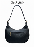 Elegant Camel Brown Moon Bag with Golden Accents and Stylish Scarf – The Ultimate Fashion Accessory