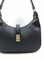 Elegant Camel Brown Moon Bag with Golden Accents and Stylish Scarf – The Ultimate Fashion Accessory