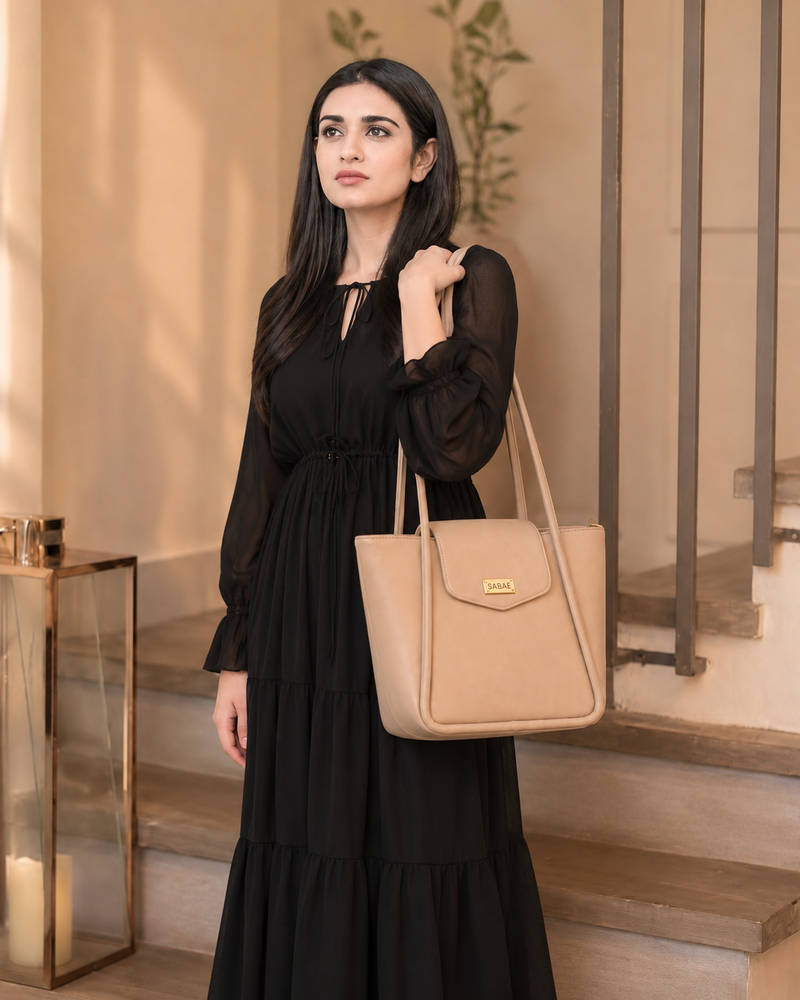 Sabaé Classic Tote Bag – Beige