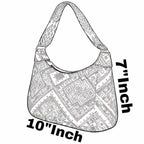 Stylish Trendy Ethnic Print Canvas Shoulder Bag with Adjustable Strap