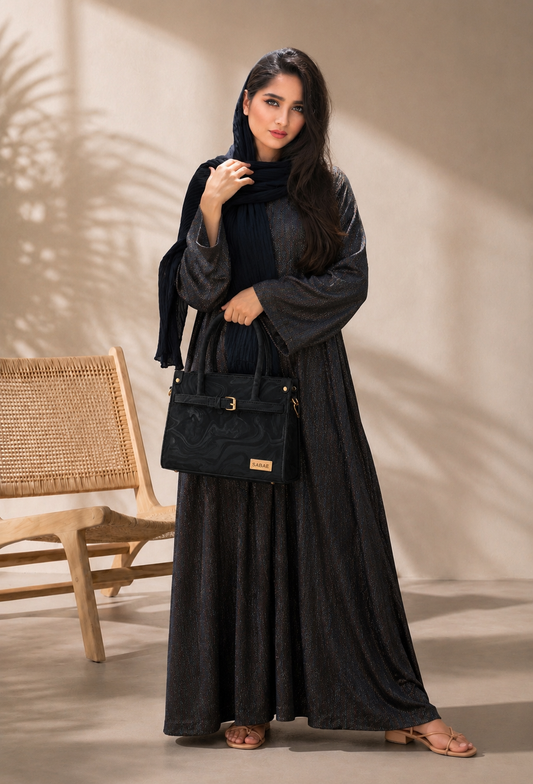 Sabaé Luxe Marble HandBag – Black