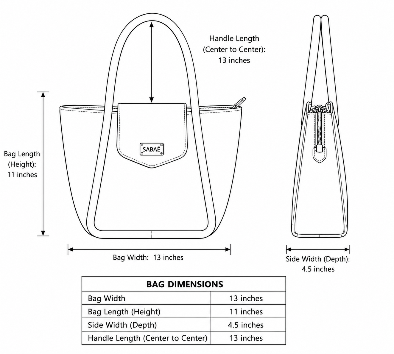 Sabaé Classic Tote Bag – Beige