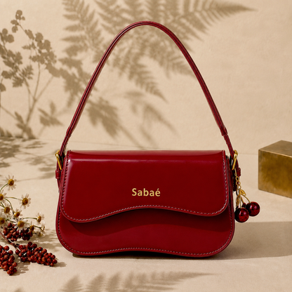 Cherry Charm Crossbody Bag – Maroon