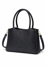 Elegant Jatt Black Designer Handbag with Gold Hardware & Pom-Pom Charm