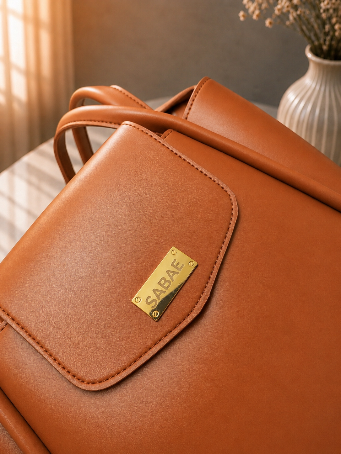 Sabaé Classic Tote Bag – Camel Brown