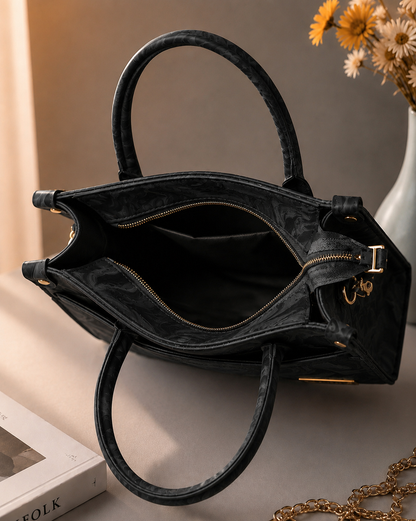 Sabaé Luxe Marble HandBag – Black