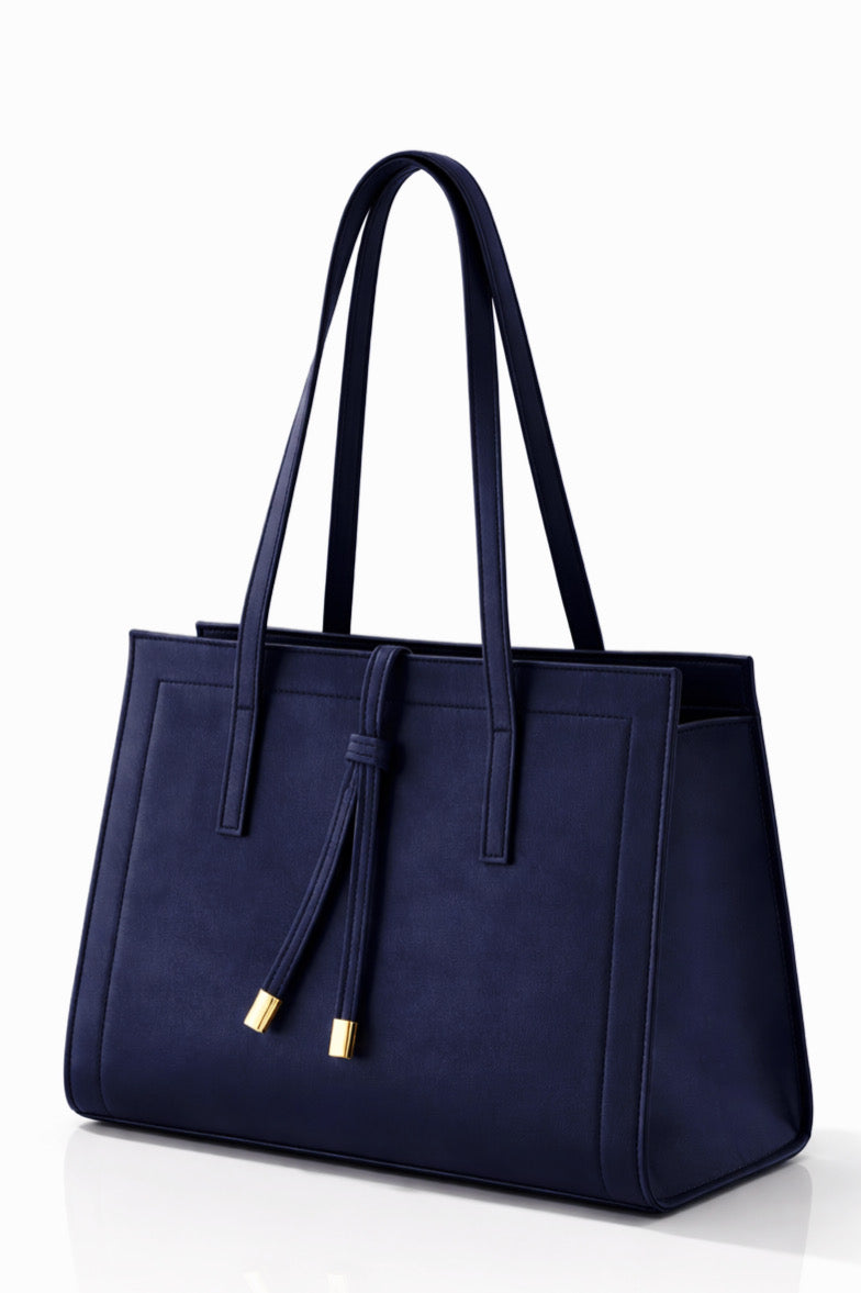 Sleek and Stylish Tote Shoulder Bag with Drawstring Closure