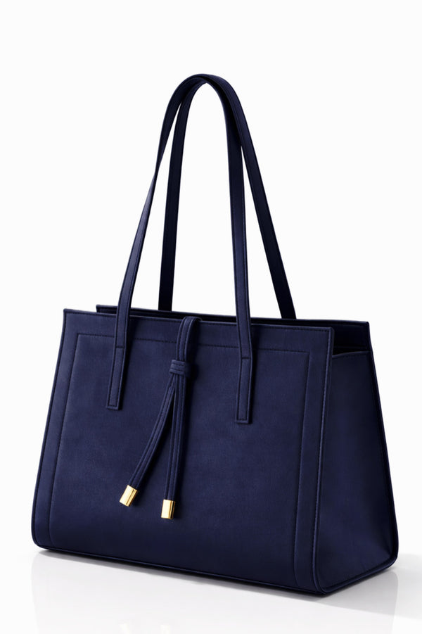 Sleek and Stylish Tote Shoulder Bag with Drawstring Closure