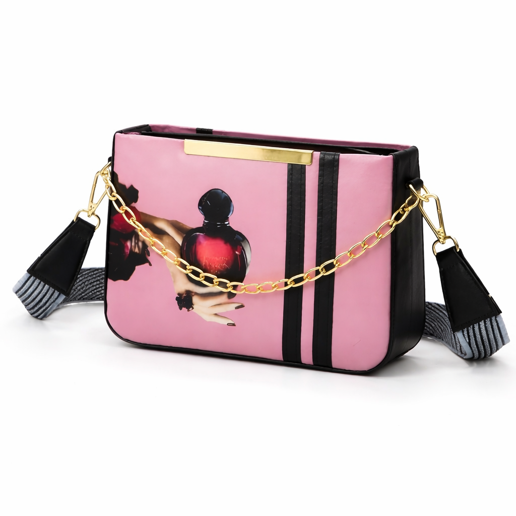 Poison Print Pink Trendy Canvas Bag