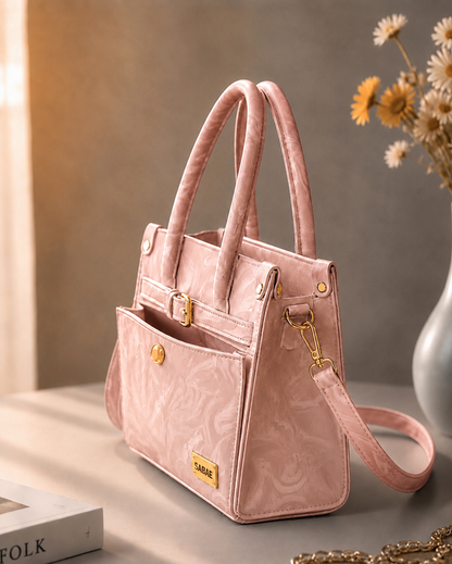 Sabaé Luxe Marble HandBag – Blush Pink