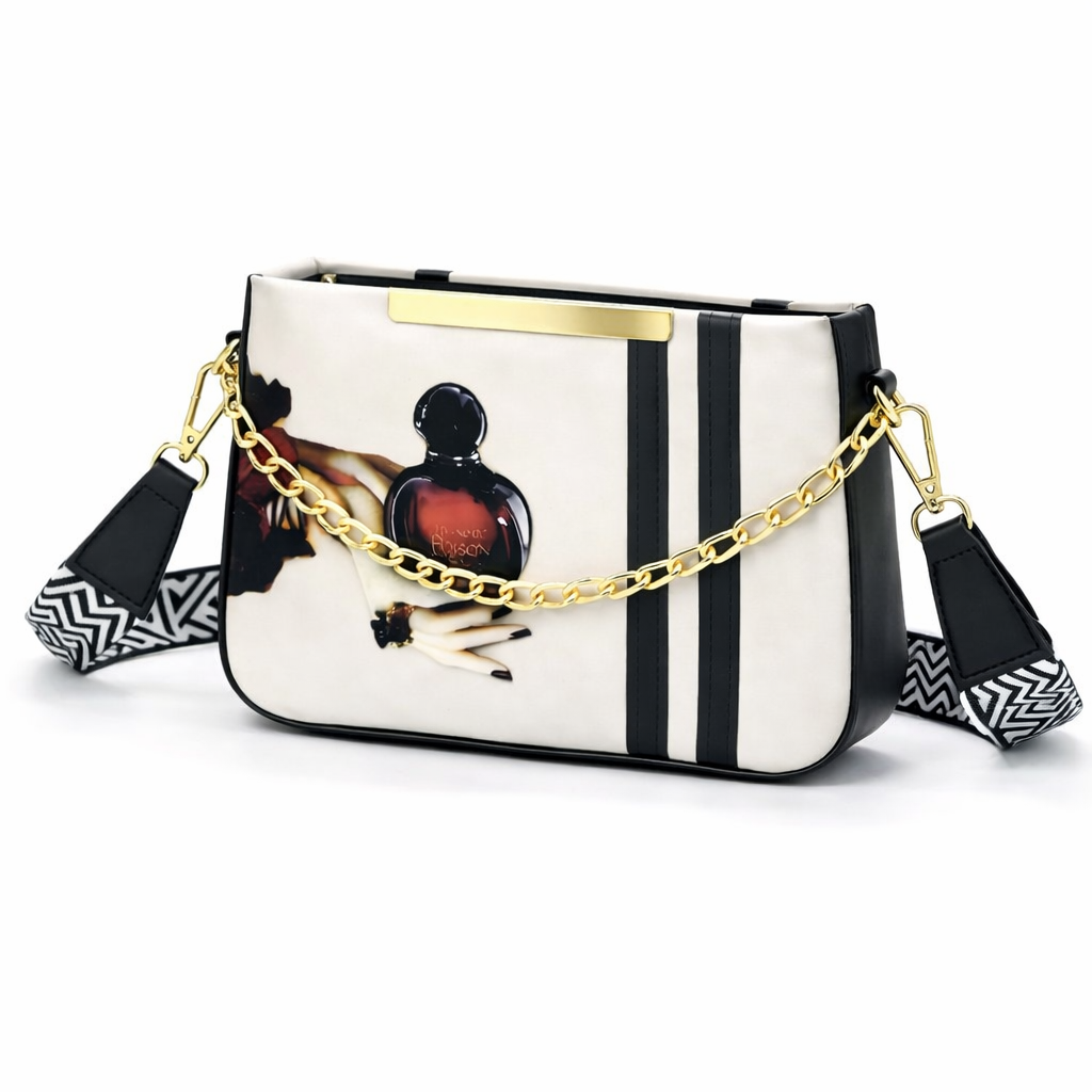 Poison Print Cream Trendy Canvas Bag