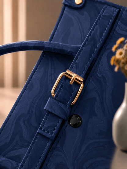 Sabaé Luxe Marble HandBag – Navy Blue