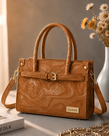 Sabaé Luxe Marble HandBag – Beige