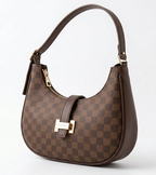 Chic Moon-Shaped Shoulder Bag with Adjustable Handles and Elegant Closure