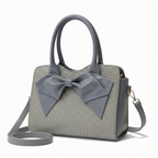 Luxury Crocodile Texture Handbag with Oversized Designer Bow