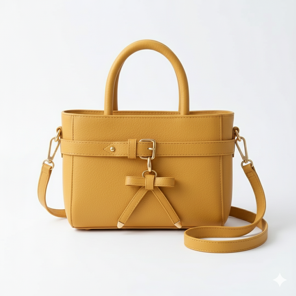 Elegant Bow-Accent Mini Tote Bag
