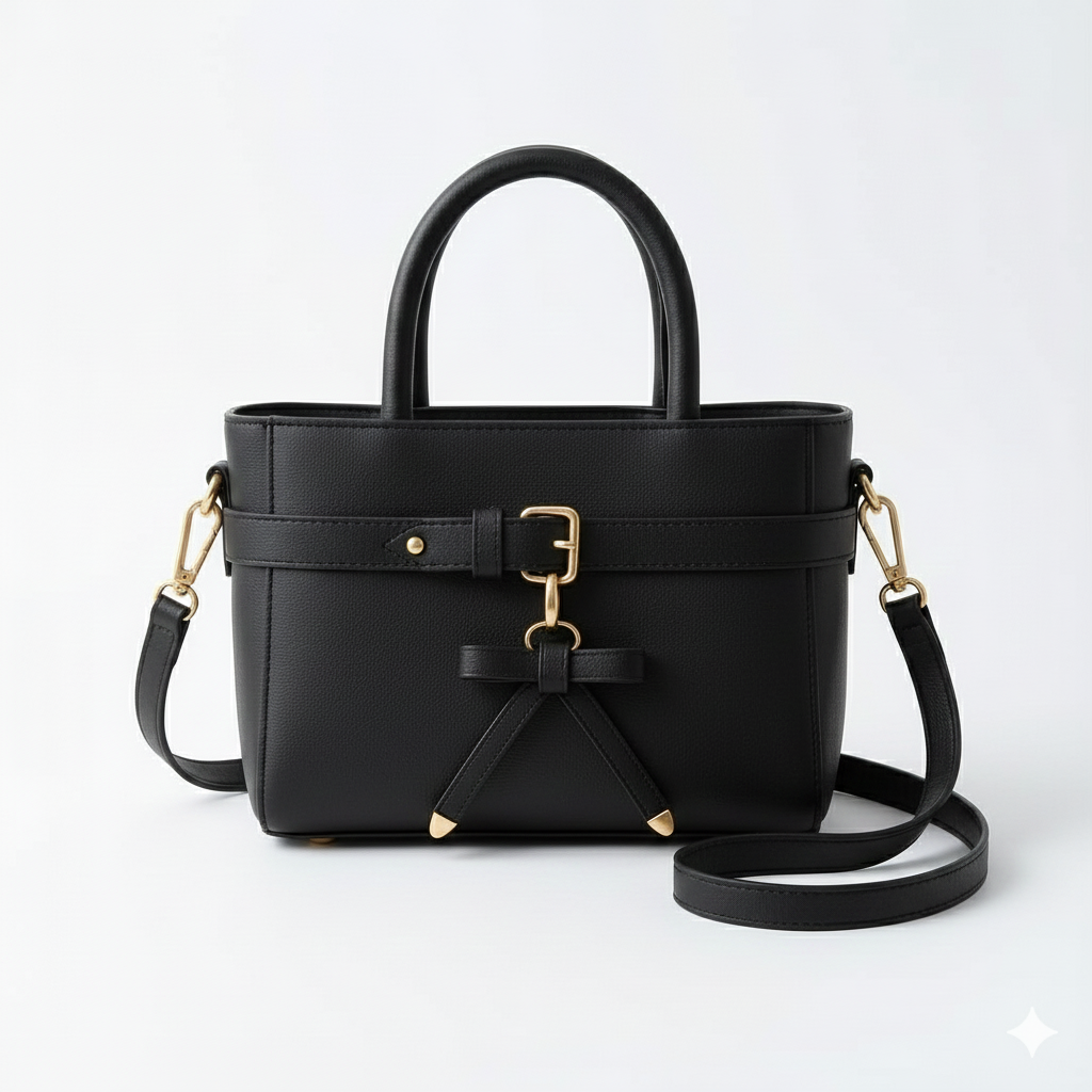 Elegant Bow-Accent Mini Tote Bag