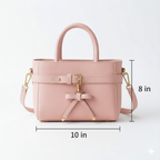 Elegant Bow-Accent Mini Tote Bag
