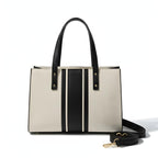 Structured Monochrome Stripe Tote Bag